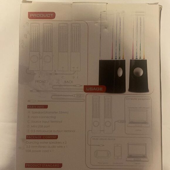 Digital Energy Desktop Dancing Water Speakers New in Box NWT - Picture 6 of 9